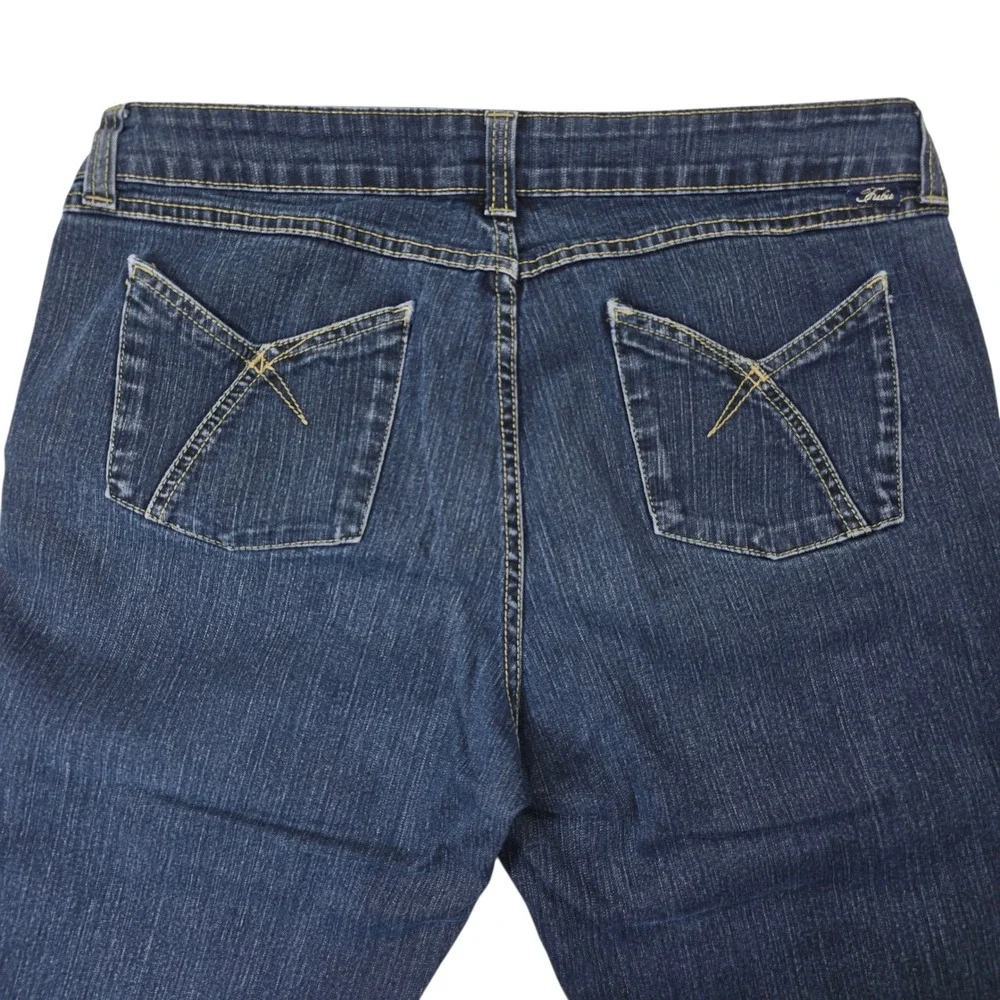 FUBU The Collection Women's Blue Denim Capris Size 13 14 Y2K Cropped Pants‎